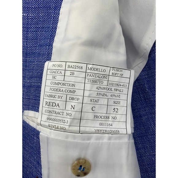 Marco Valentino Blazer Mens 42 Blue Reda Wool Linen Unstructured Italy - Picture 4 of 12